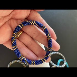 Hand beaded glass bracelet